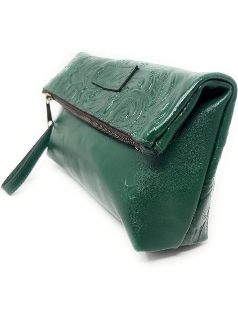 Patricia Nash Valerie Fold Flap Embossed Wristlet Soft Green ($99)